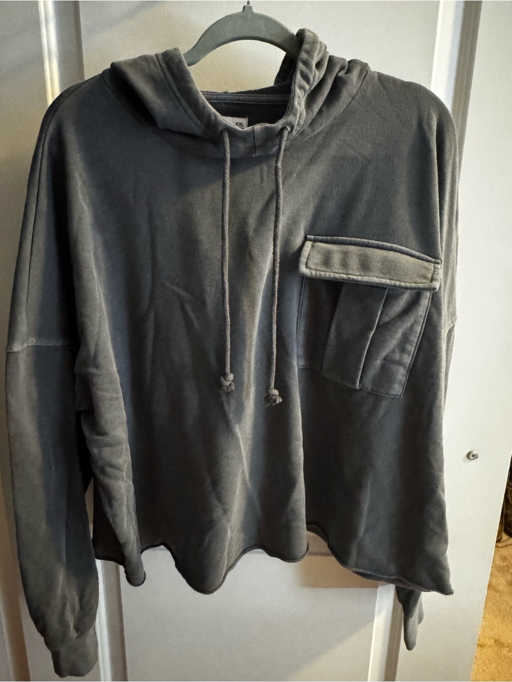 Sonoma Charcoal Gray Hooded Sweatshirt with Flap Pocket